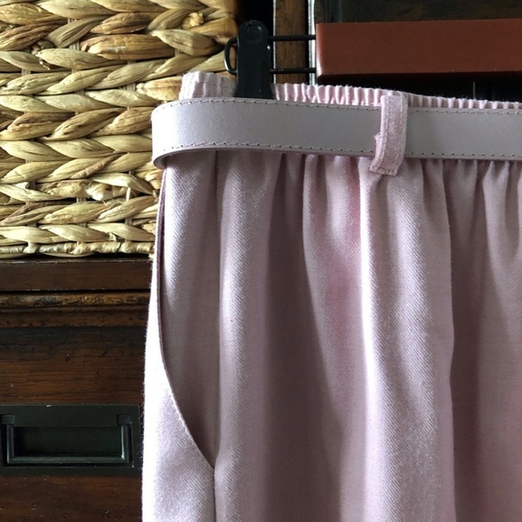Vintage pink midi skirt with matching belt in size 16 - Picture 4 of 9